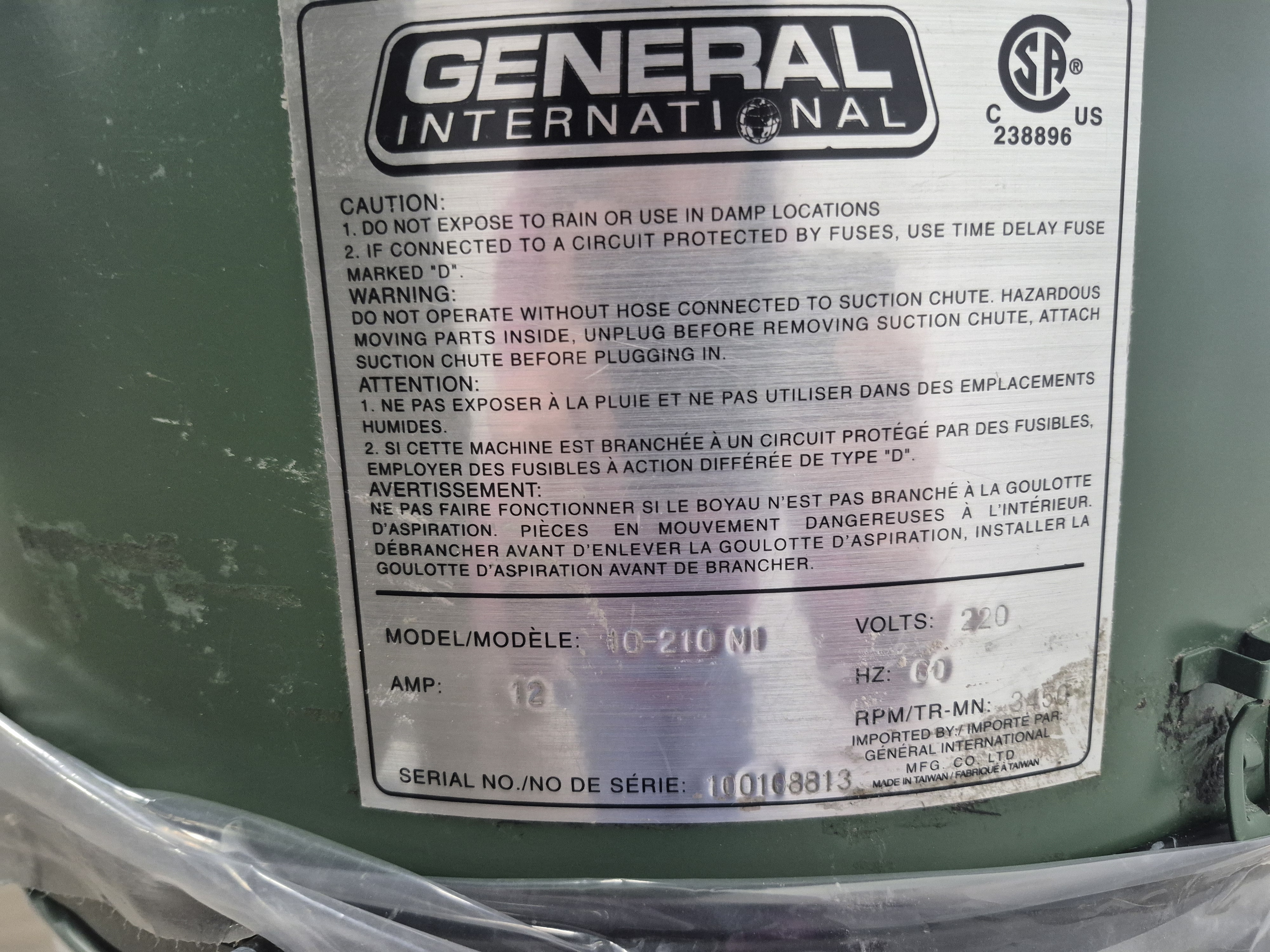 Used General International 10-210 M1 2 Bag Dust Collector
