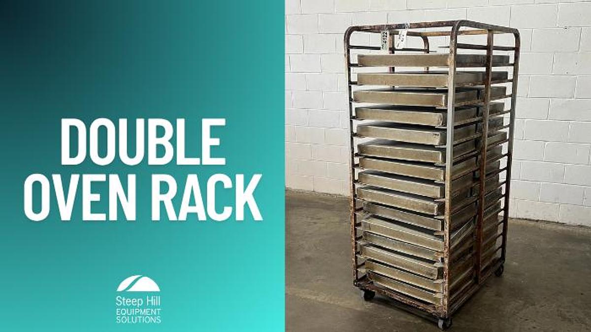 Used Roll-In Double Oven Rack with Pans