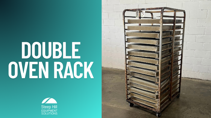 Used Roll-In Double Oven Rack with Pans
