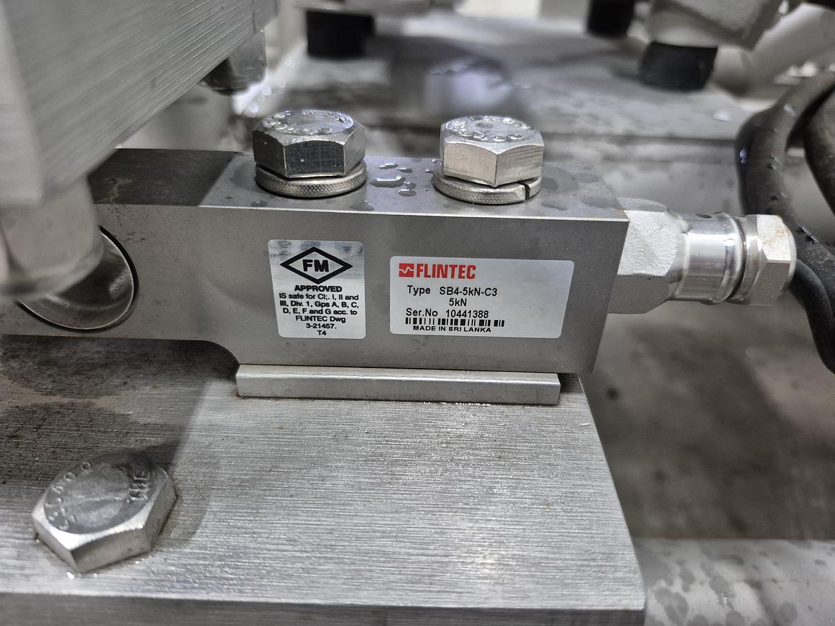 Used Stainless Steel Hopper with Vibratory Feeder on Load Cells