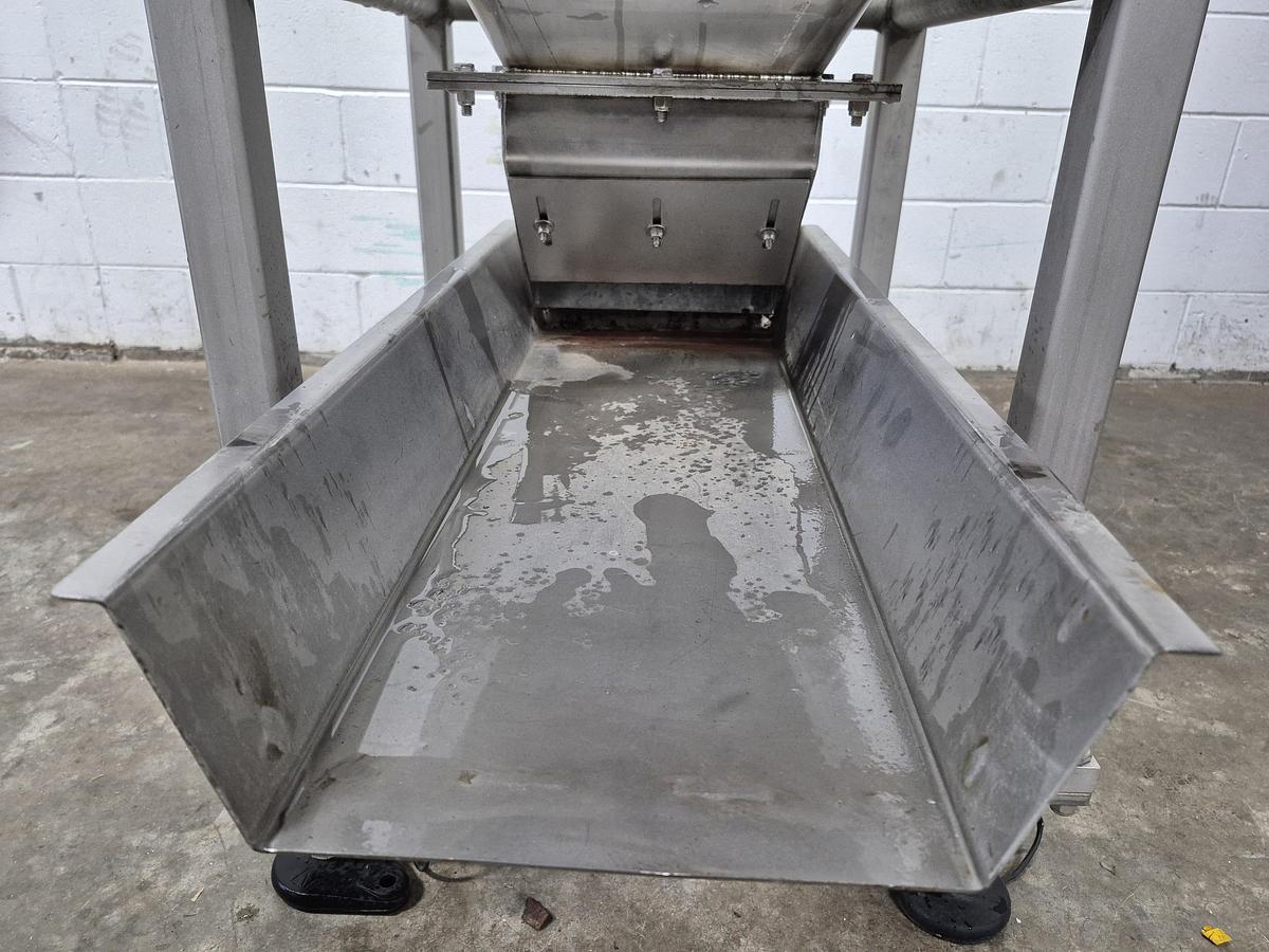 Used Stainless Steel Hopper with Vibratory Feeder on Load Cells