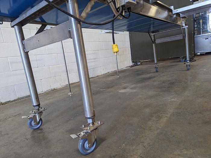 Used Custom 10' Conveyor with Removable Packaging Tables
