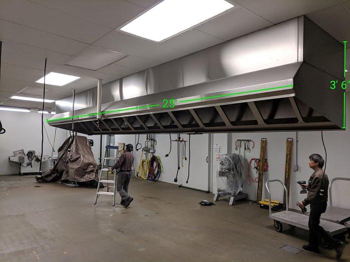 Used 25' Stainless Steel Hood Vent