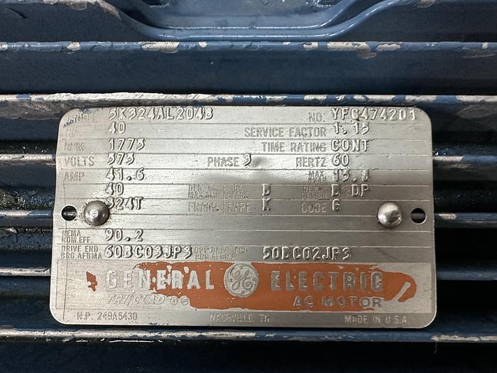 Used General Electric 40HP AC Motor