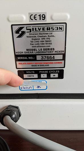 Used Silverson L5M-A High Sheer Lab Mixer