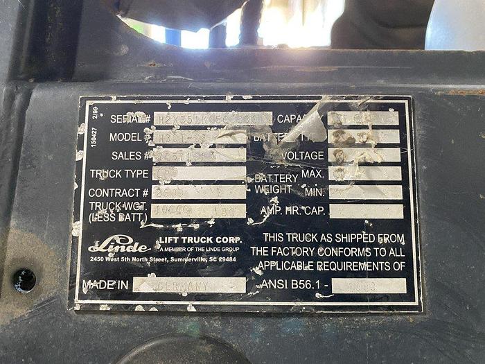 Used Linde H30T-03 Lift Truck