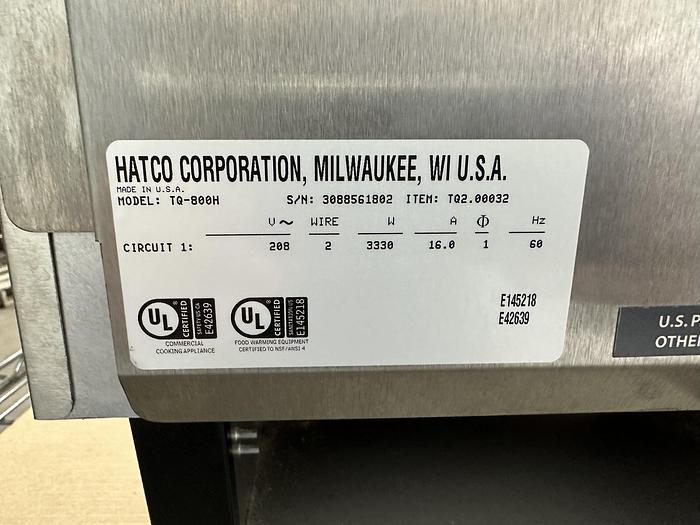 Used Hatco Toast Quik Conveyor Toaster TQ-800H