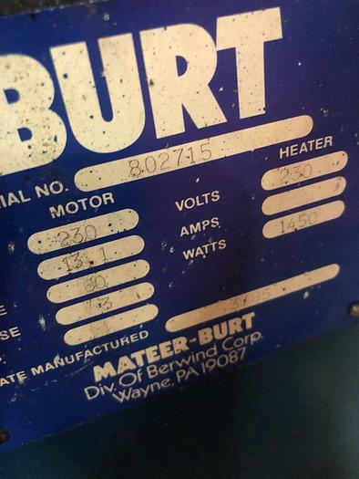 Used Mateer-BURT Roll-Thru Hot Glue Wrap Labeller