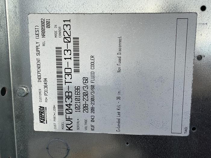 Used KeepRite KVF043B Direct Drive Fluid Cooler