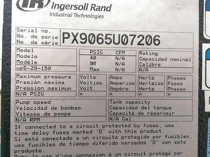 Used Ingersoll Rand 20-HP 120-Gallon Air Compressor
