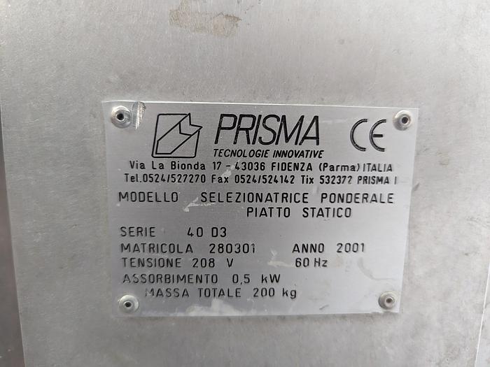 Used Prisma 40D3 Series Static Checkweigher