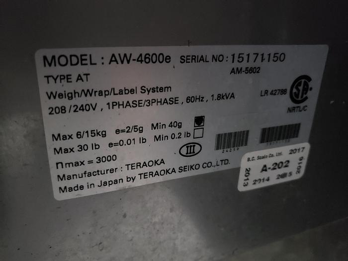 Used Digi AW 4600e Weigh and Wrap Label System
