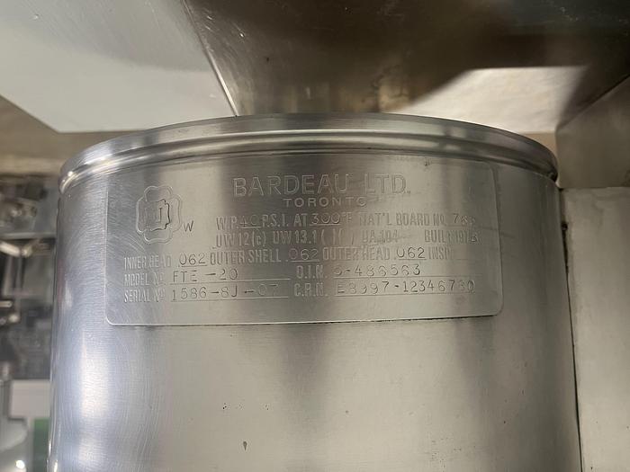 Used Bardeau FTE-20 SS Manual-Tilt Kettle