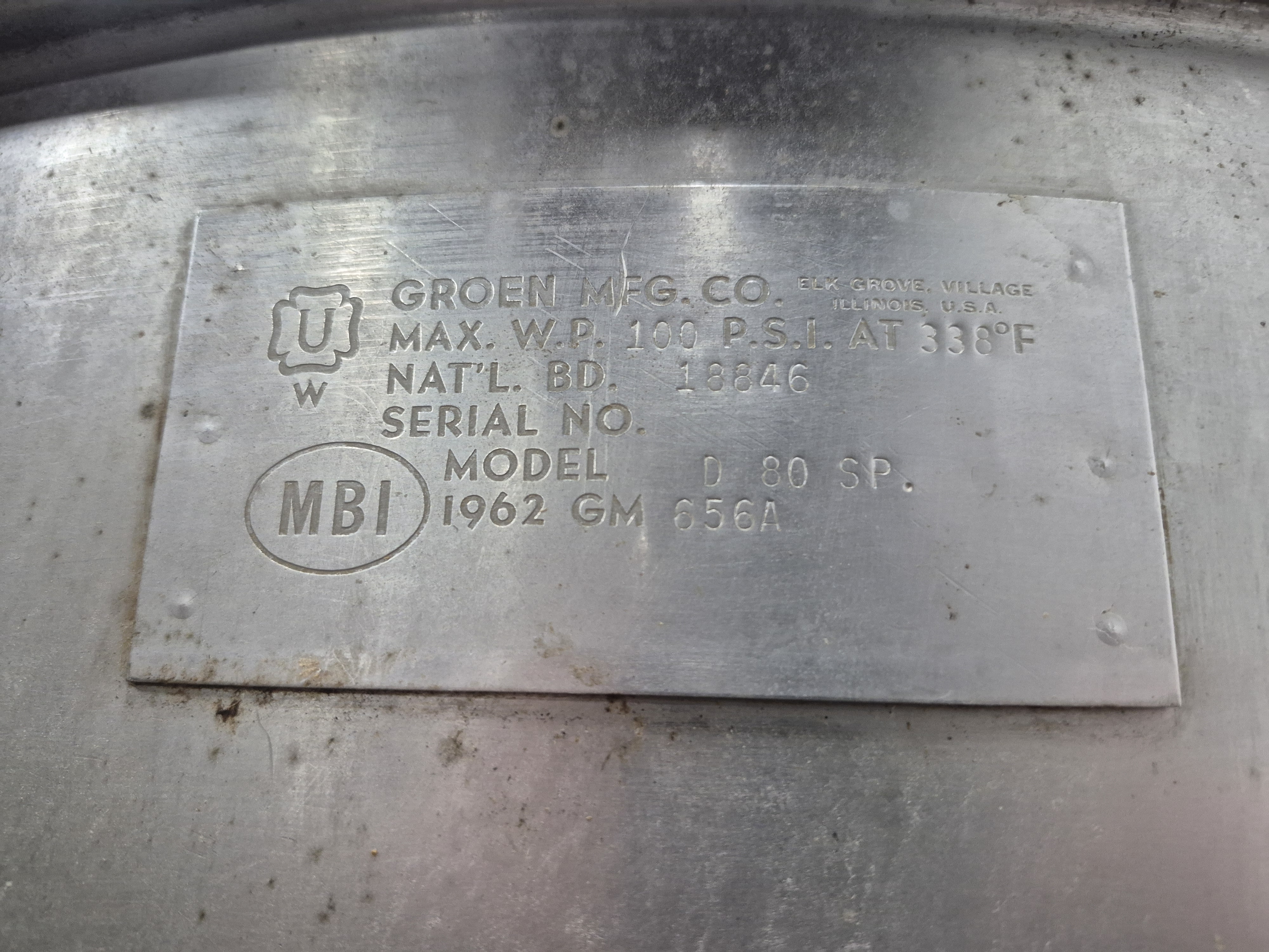 Used Goren D-80 SP 80 Gallon Jacketed Tilting Kettle