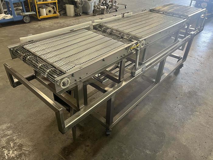 Used Three-Section Wire Conveyor with Rails