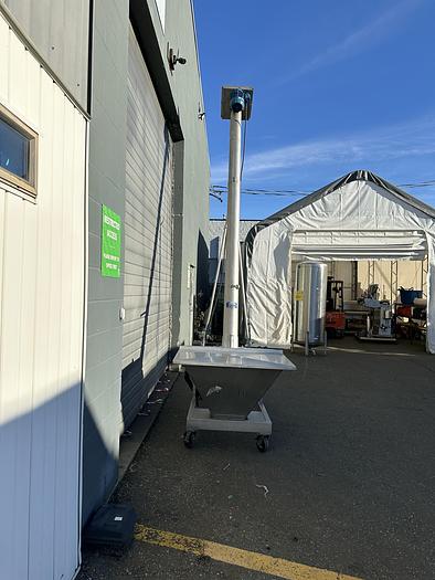 Used Incline Auger Conveyor with Hopper