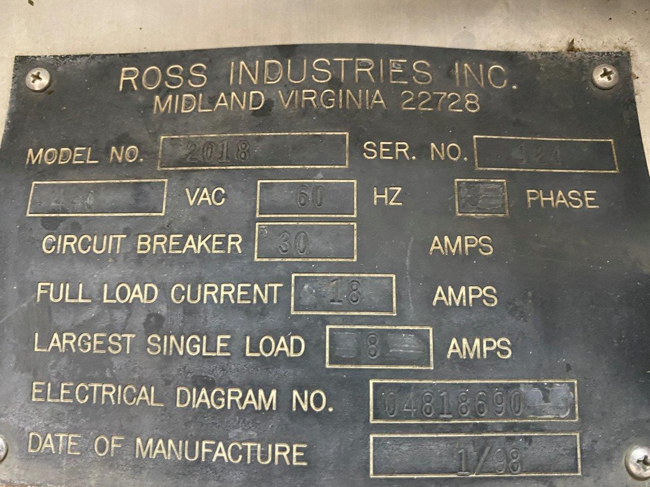 Used Ross INPack 2018 Tray Sealer