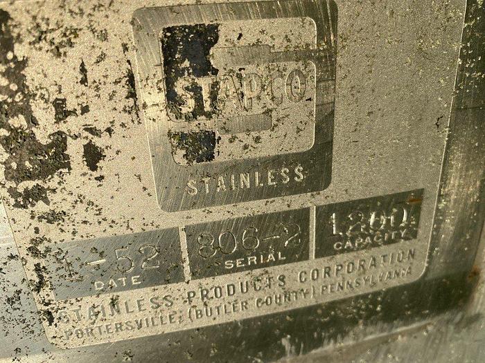 Used Stapco1200 Gallon Pressure Tank