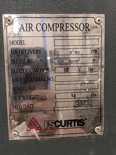Used FS Curtis SE20 Air Compressor