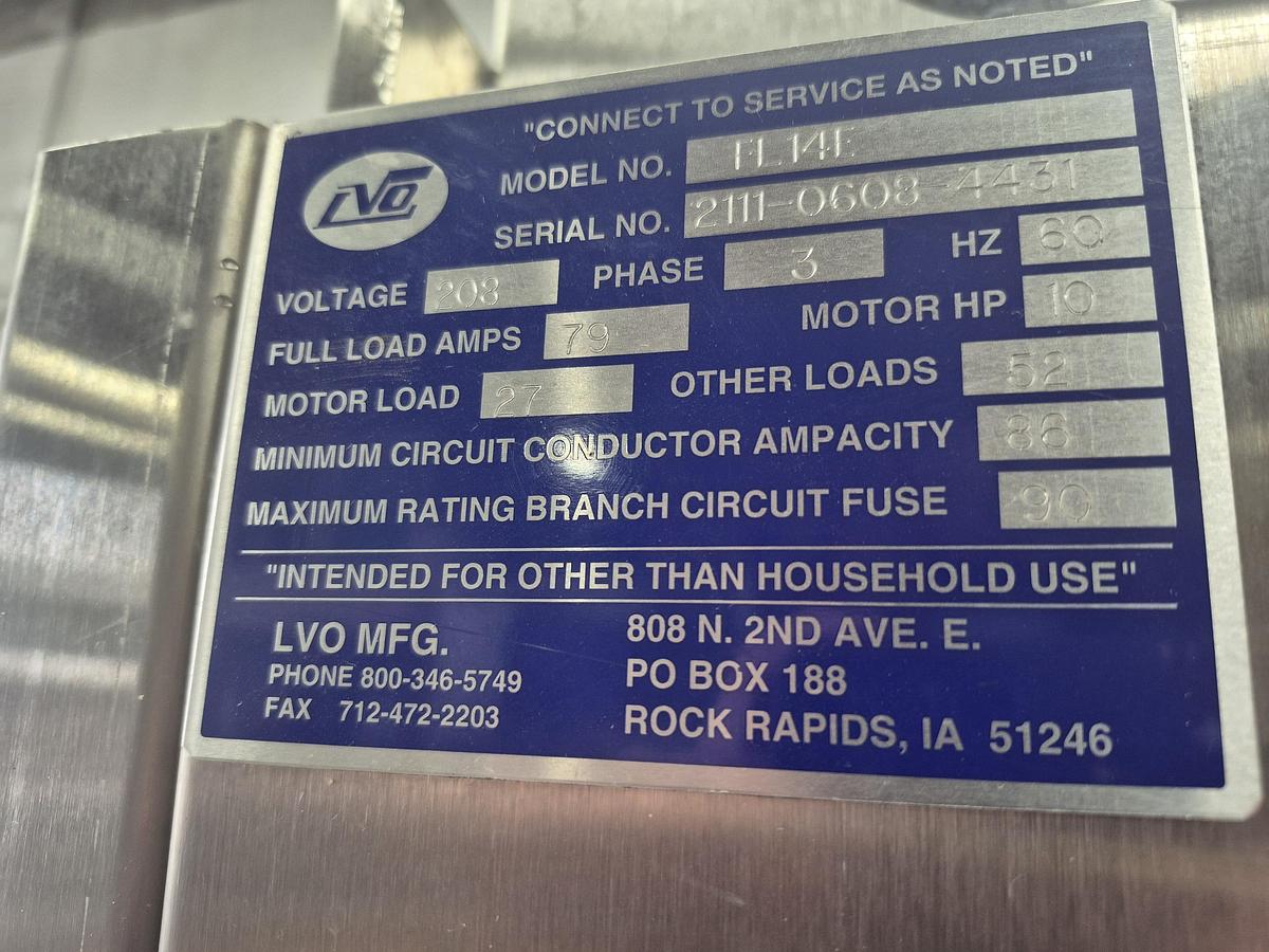 Used LVO TL14E Commercial Electric Tray Washer