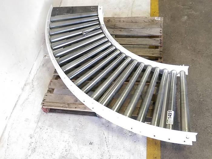 Used 42" diameter Curved Roller Conveyor