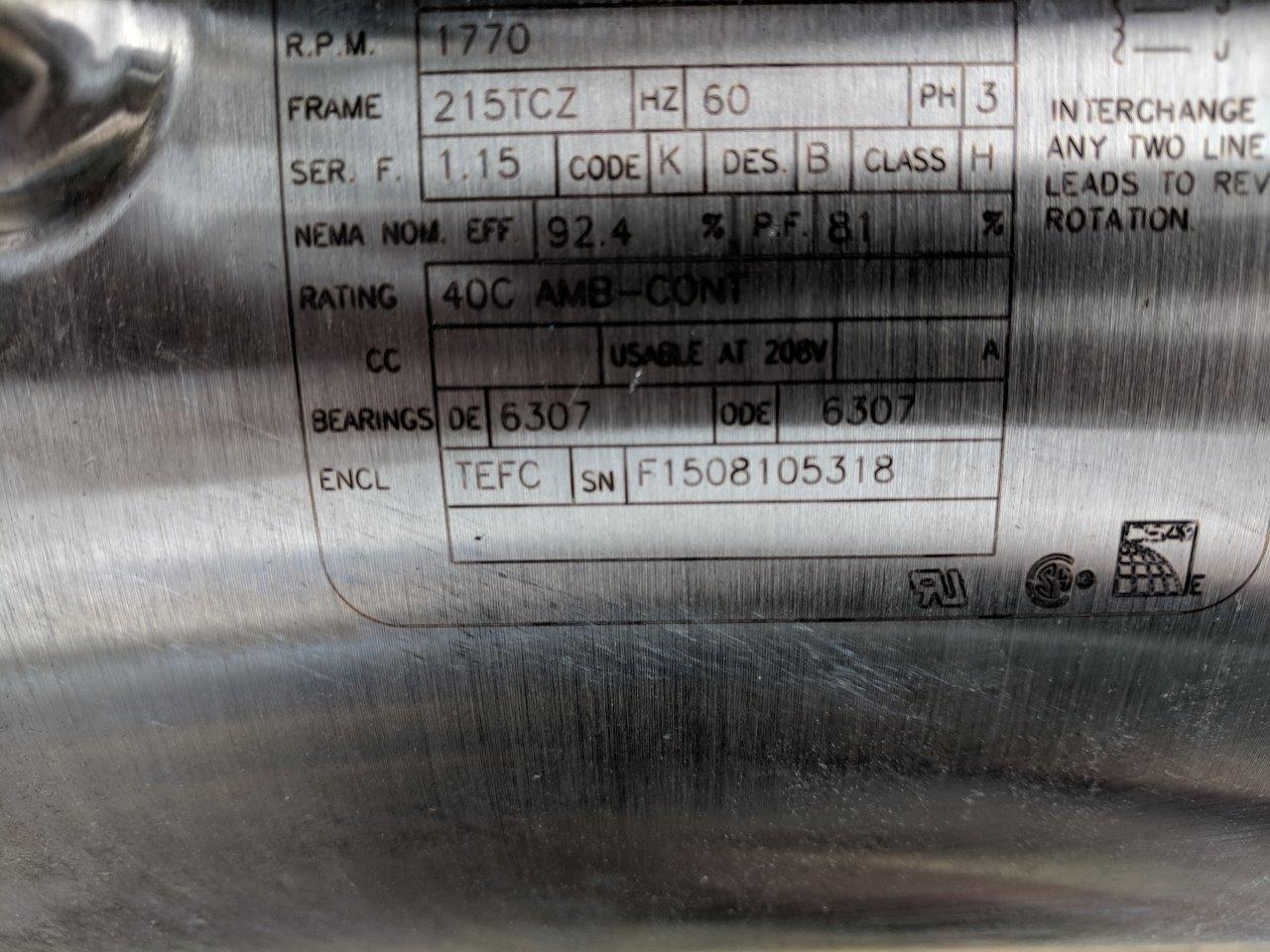 Used Baldor 10hp Washdown Motor