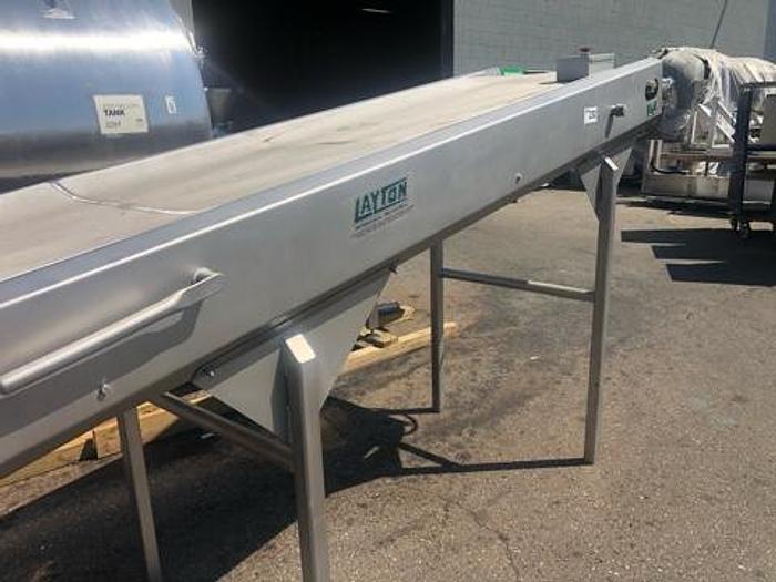 Used Layton 18' L Incline Belt Conveyor