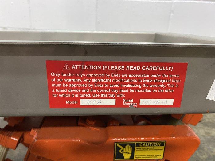 Used Eriez 48A Vibratory Feeder & FX Vibrator