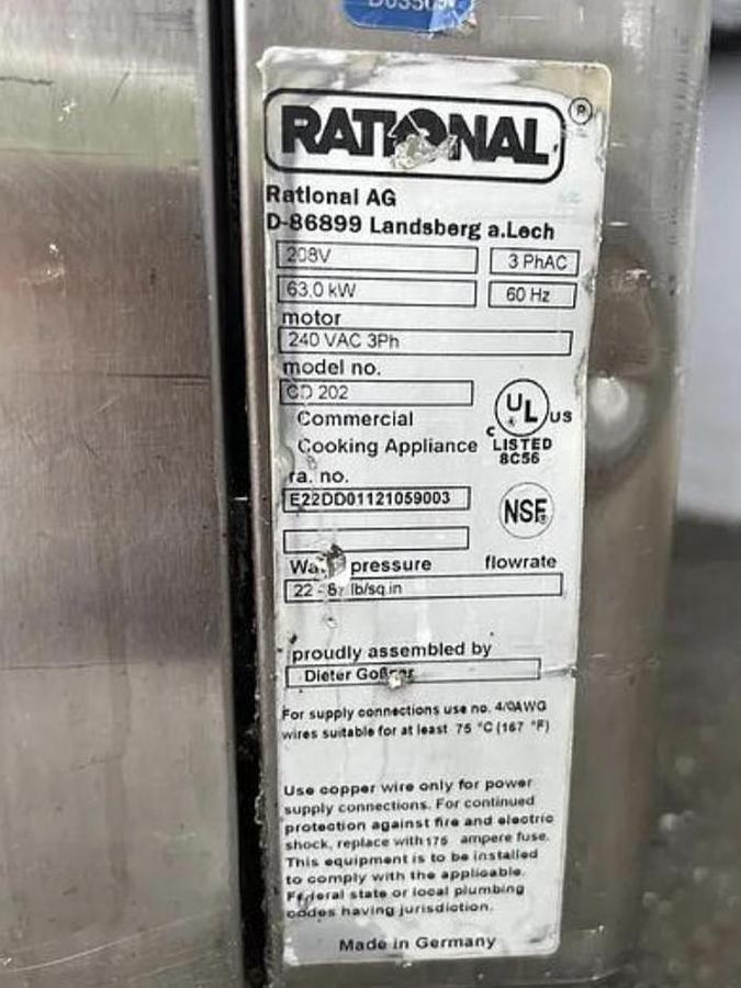 Used Rational CD 202 Roll-In Oven