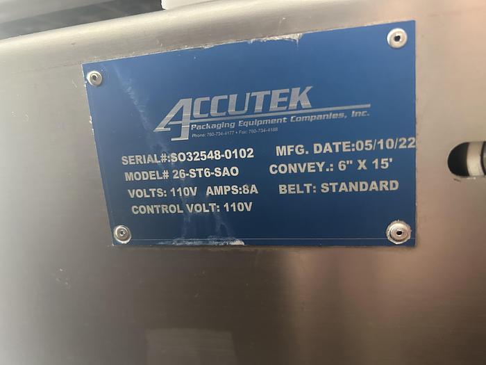 Used 15' Accutek Conveyor