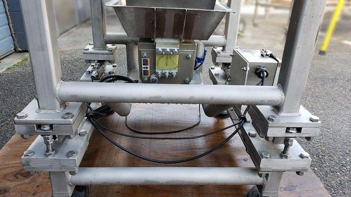 Used Stainless Steel Hopper with Vibratory Feeder on Load Cells