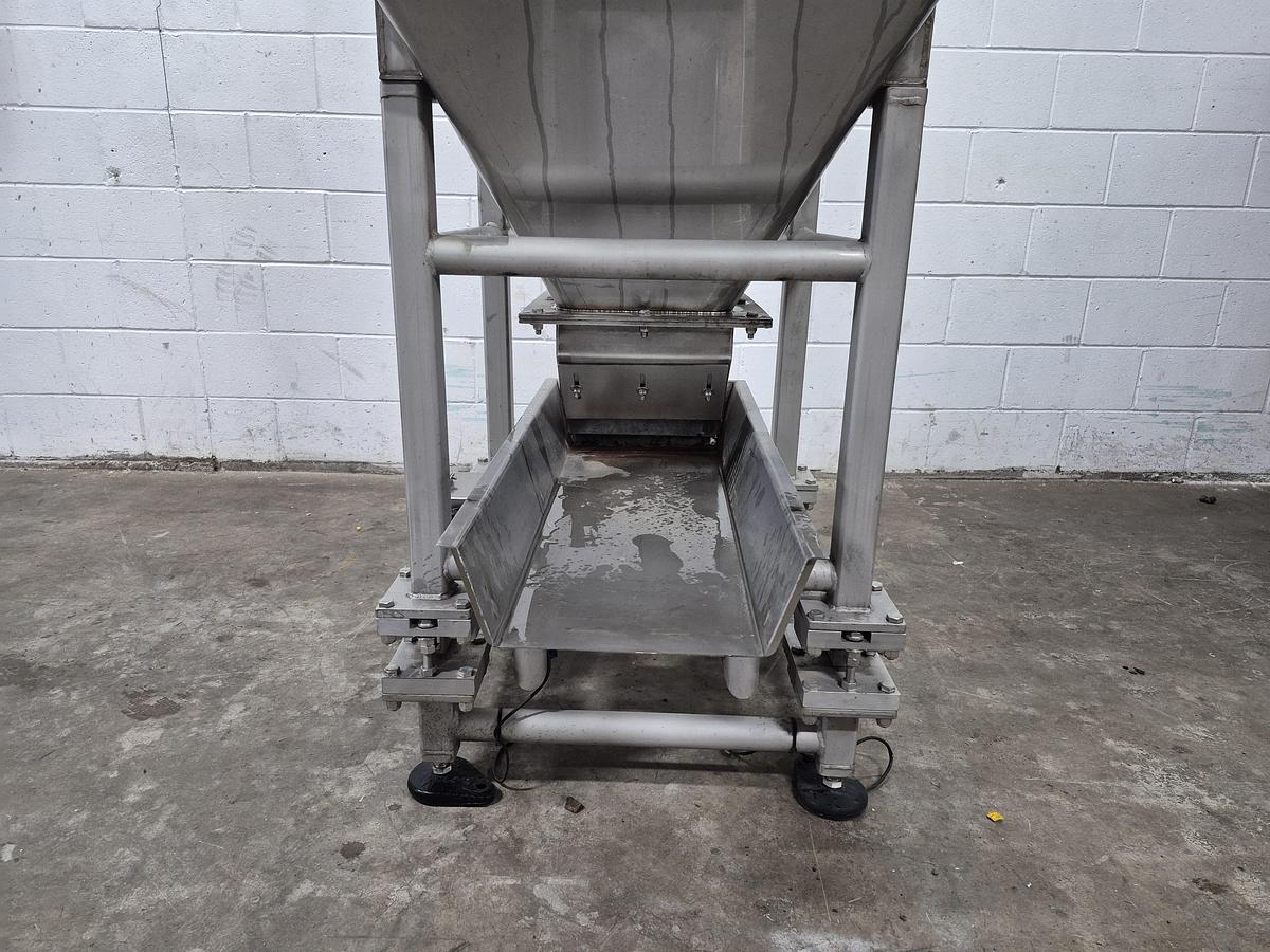 Used Stainless Steel Hopper with Vibratory Feeder on Load Cells