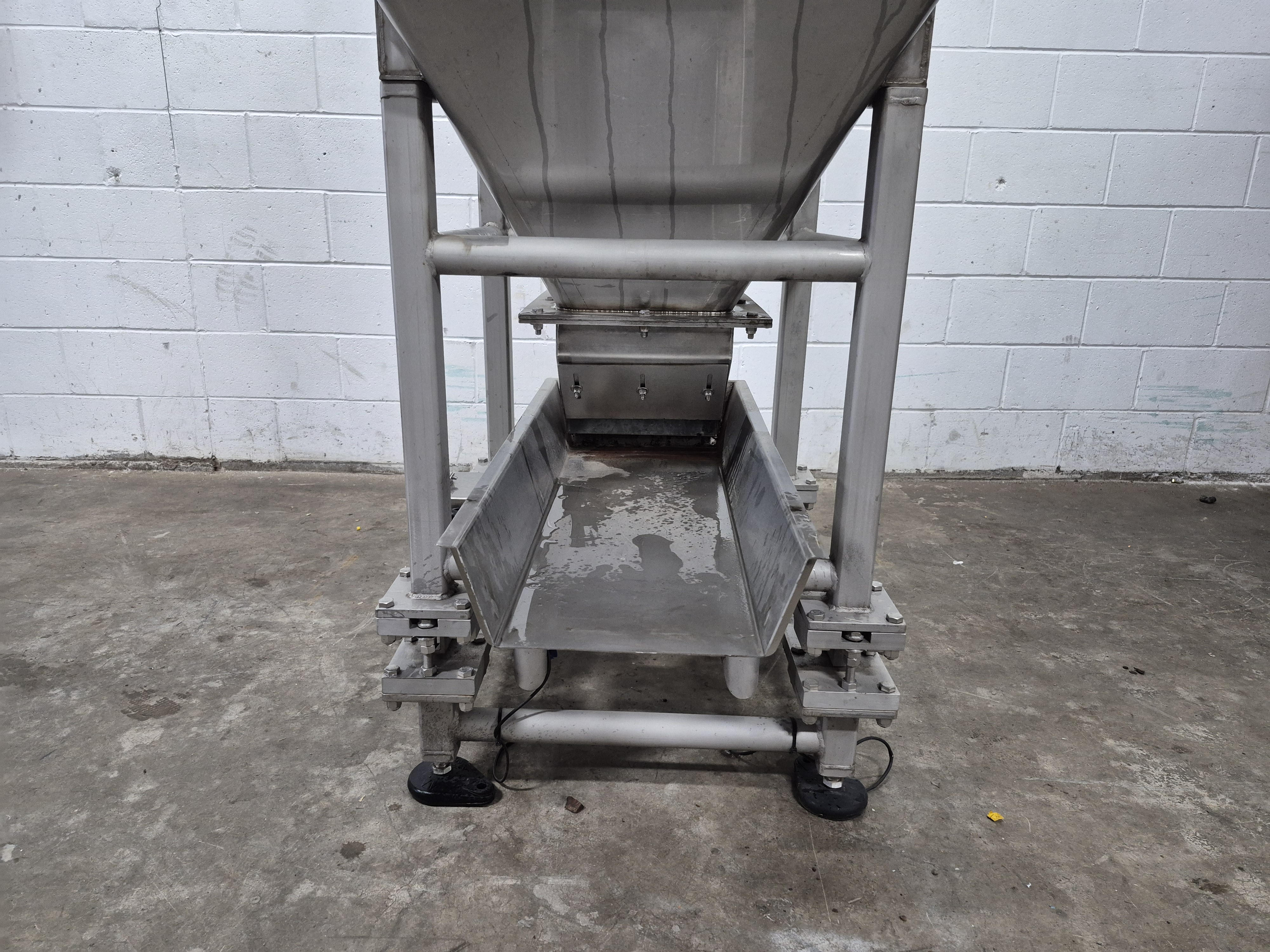 Used Stainless Steel Hopper with Vibratory Feeder on Load Cells