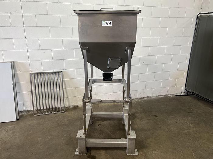 Used 9 CF Stainless Steel Hopper Tote