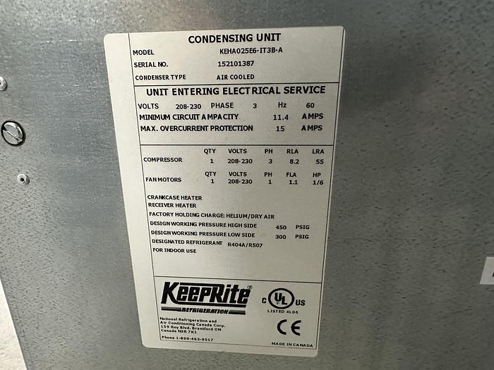 Used KeepRite Condensing Unit KEHA025E6-IT3B-A