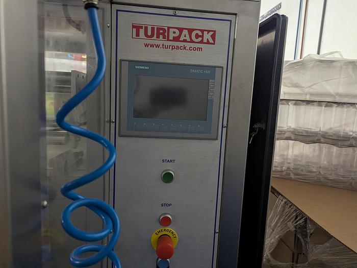 Used Turpack VFFS with Infeed Elevator and Volumetric Filler