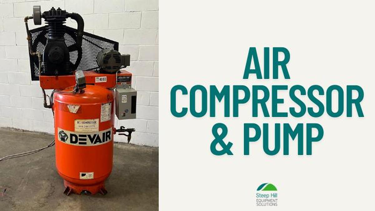 Used Devair Reciprocating Air Compressor & Pump 5HP