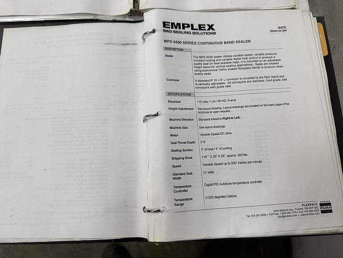Used Emplex MPS-6000 Bag Sealer