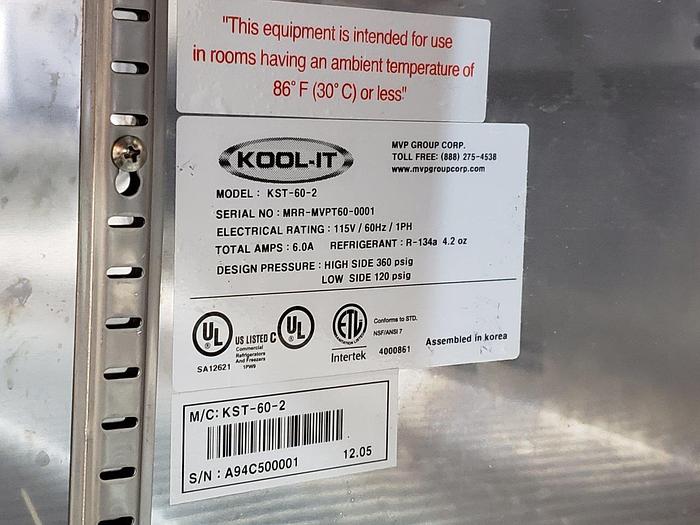 Used Kool-It 60" Refrigerated Sandwich Prep Table