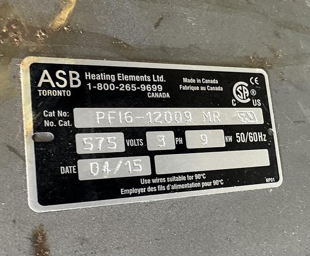 Used ASB PF16 Flange Immersion Heater