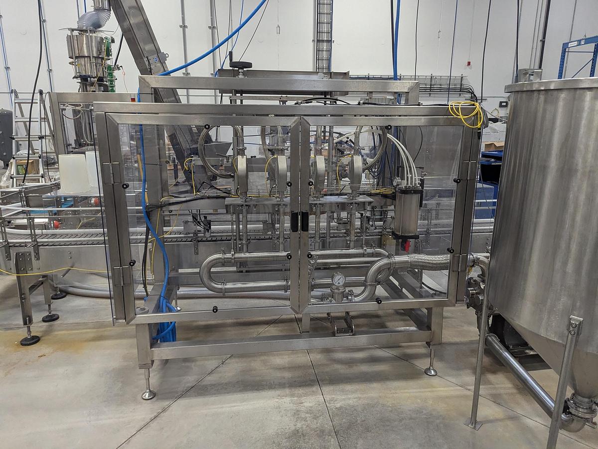 Used Promach 4 Head Pail Filling Line Including Filler, Capper & Date Coder