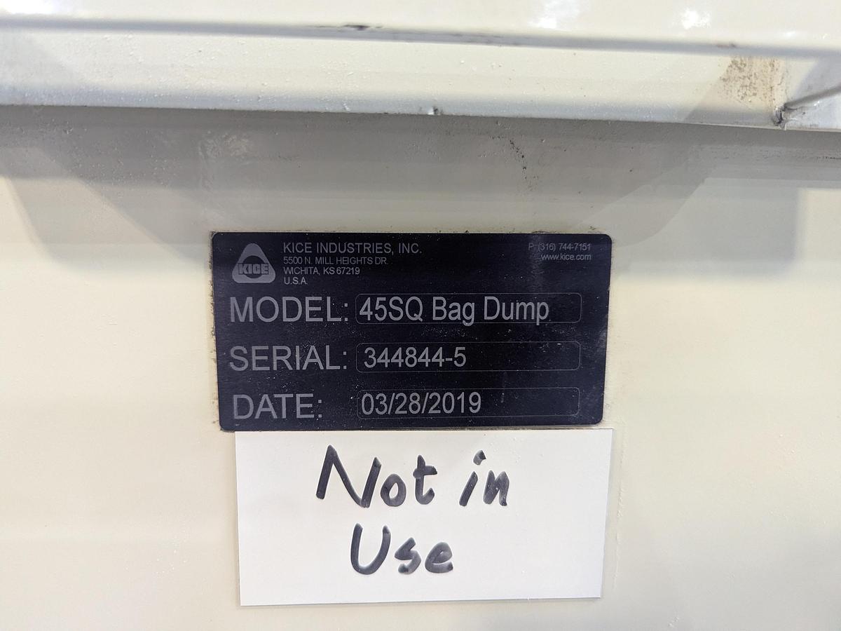 Used Kice Industries 45SQ Bag Dump Station