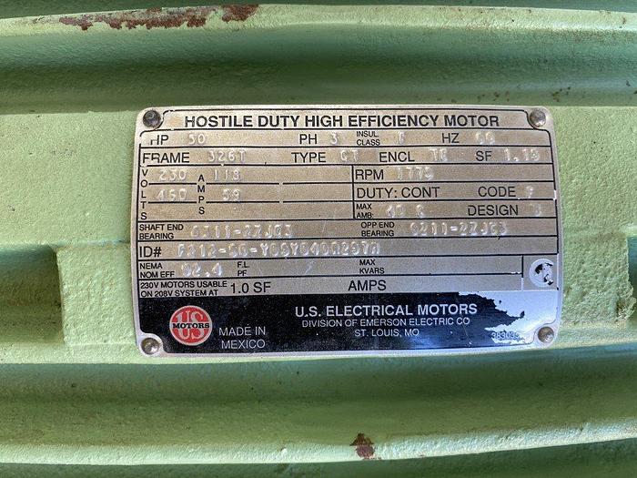 Used U.S. Electrical 50 Hp Hostile Duty Motor