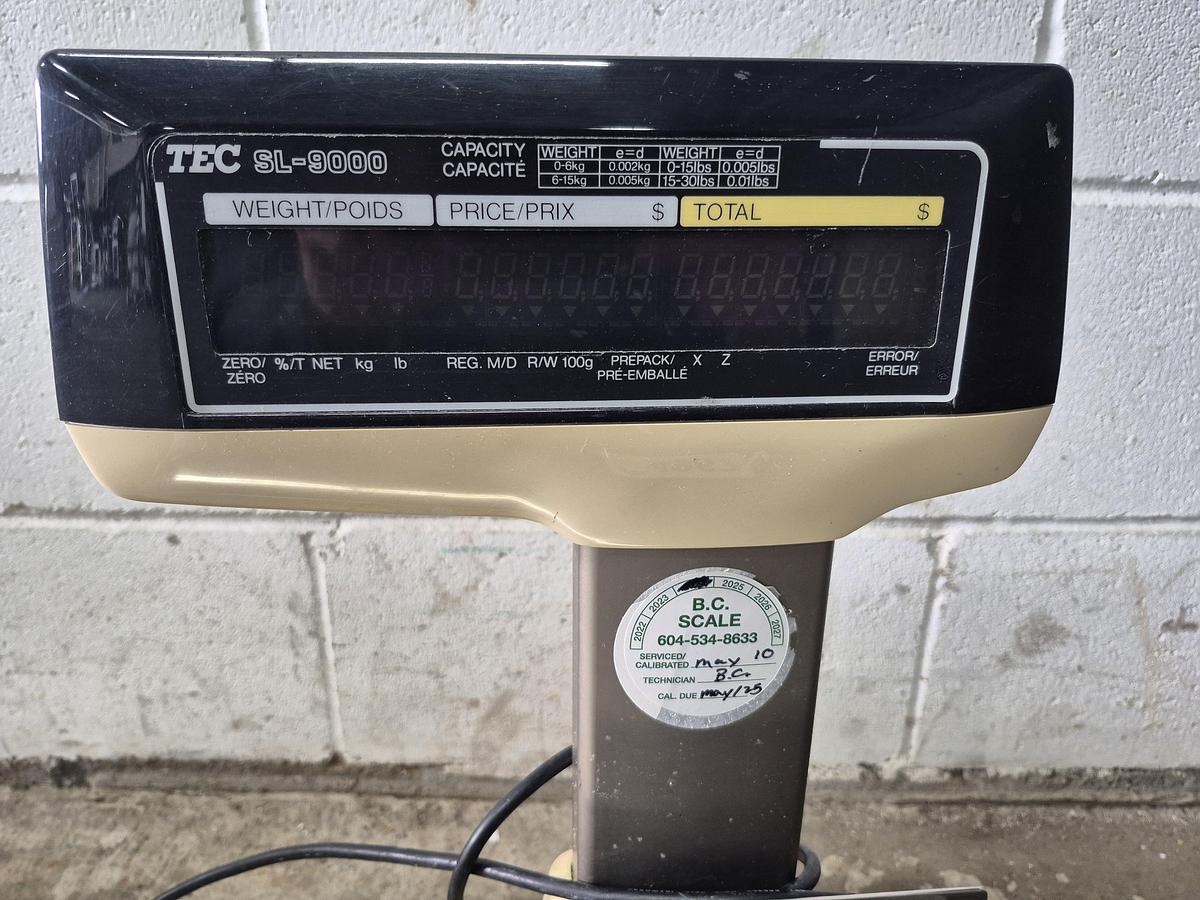 Used TEC Digital SL-9000 Label Printing Scale