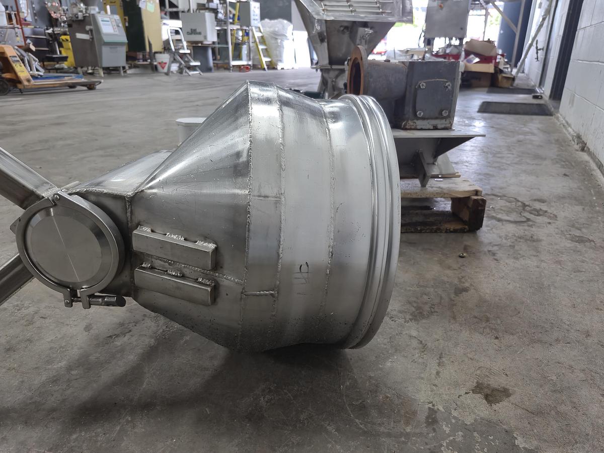 Used Stainless Steel Sanitary Screw Conveyor with Hopper and Drive Motor