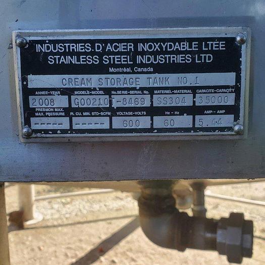Used SS 35,000L Cream Storage Tanks