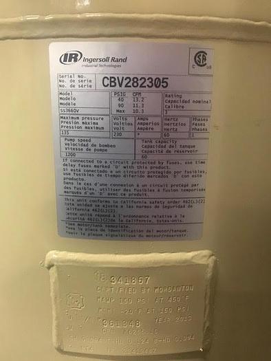 Ingersoll Rand 3HP 60 Gallon Vertical Compressor