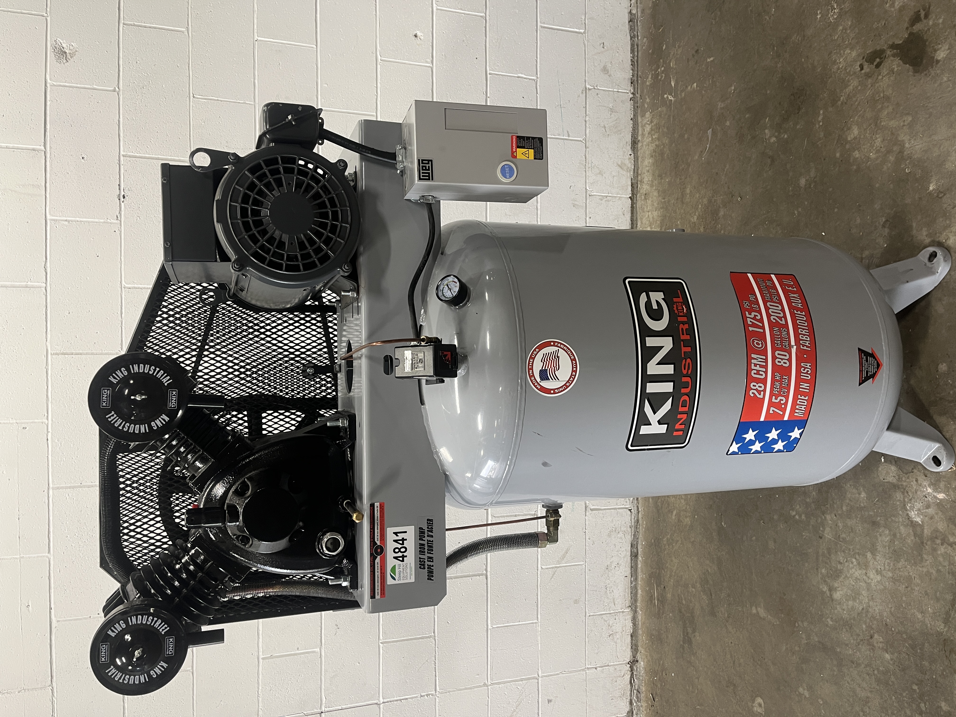 Used King 7.5hp Vertical Air Compressor