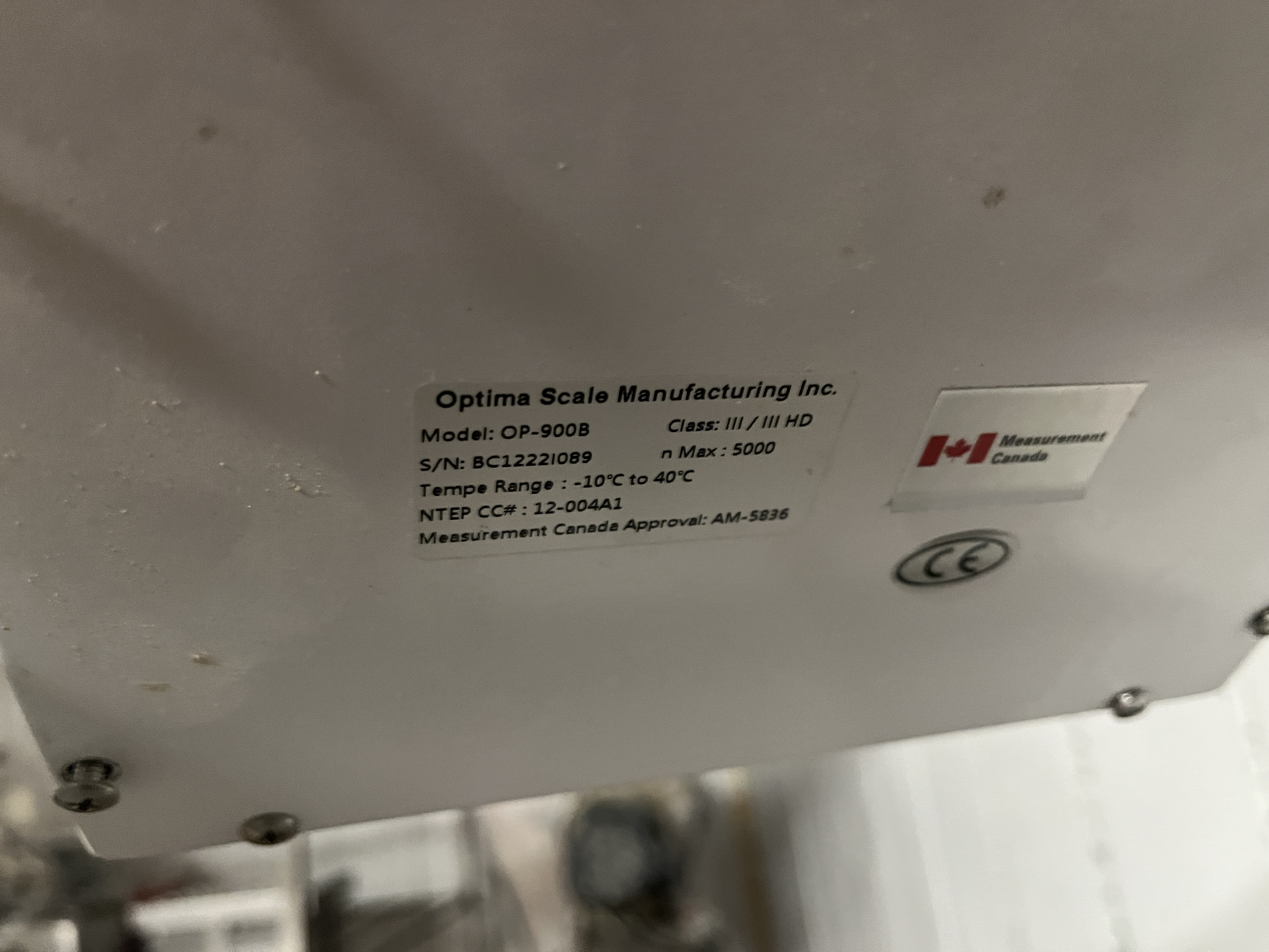 Used  Optima Scale OP-900B Bench Scale