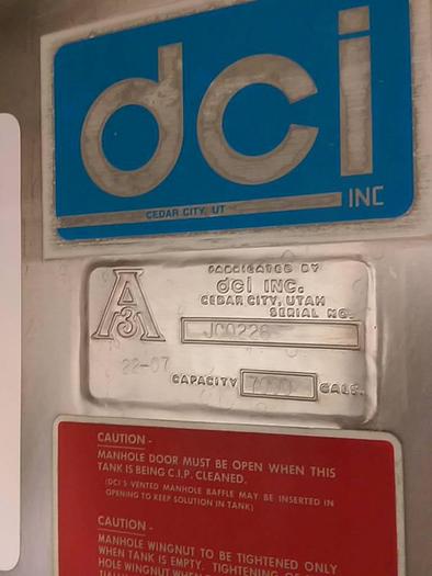 Used DCI 7000 Gallon Vertical SS Silo Dairy Tank